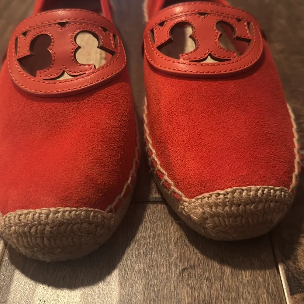 Tory Burch Espadrilles. Size 8. Poppy Red/Orange.